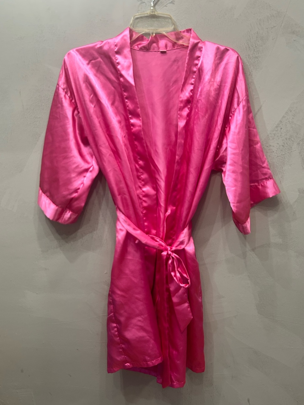 Silky Pink Satin Robe - Picture 2 of 4